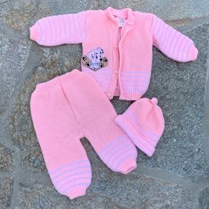 NWOT Baby Girl Dalmation Sweater Set with Cap 6 Months